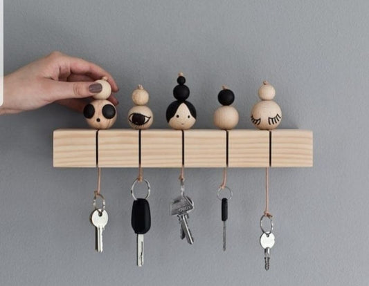 Support porte-clés en bois